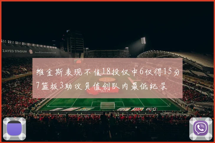 维金斯表现不佳18投仅中6仅得15分7篮板3助攻负值创队内最低纪录